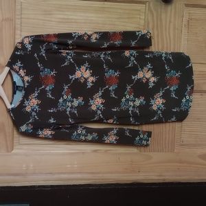Forever 21 Brown dress with colorful floral design.
